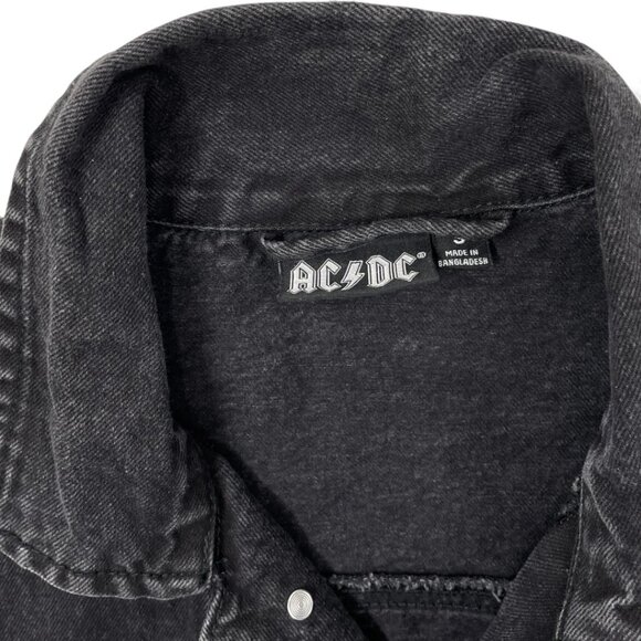 AC/DC Black Denim Jean Jacket Band Rock Men's Size Small - Picture 3 of 8
